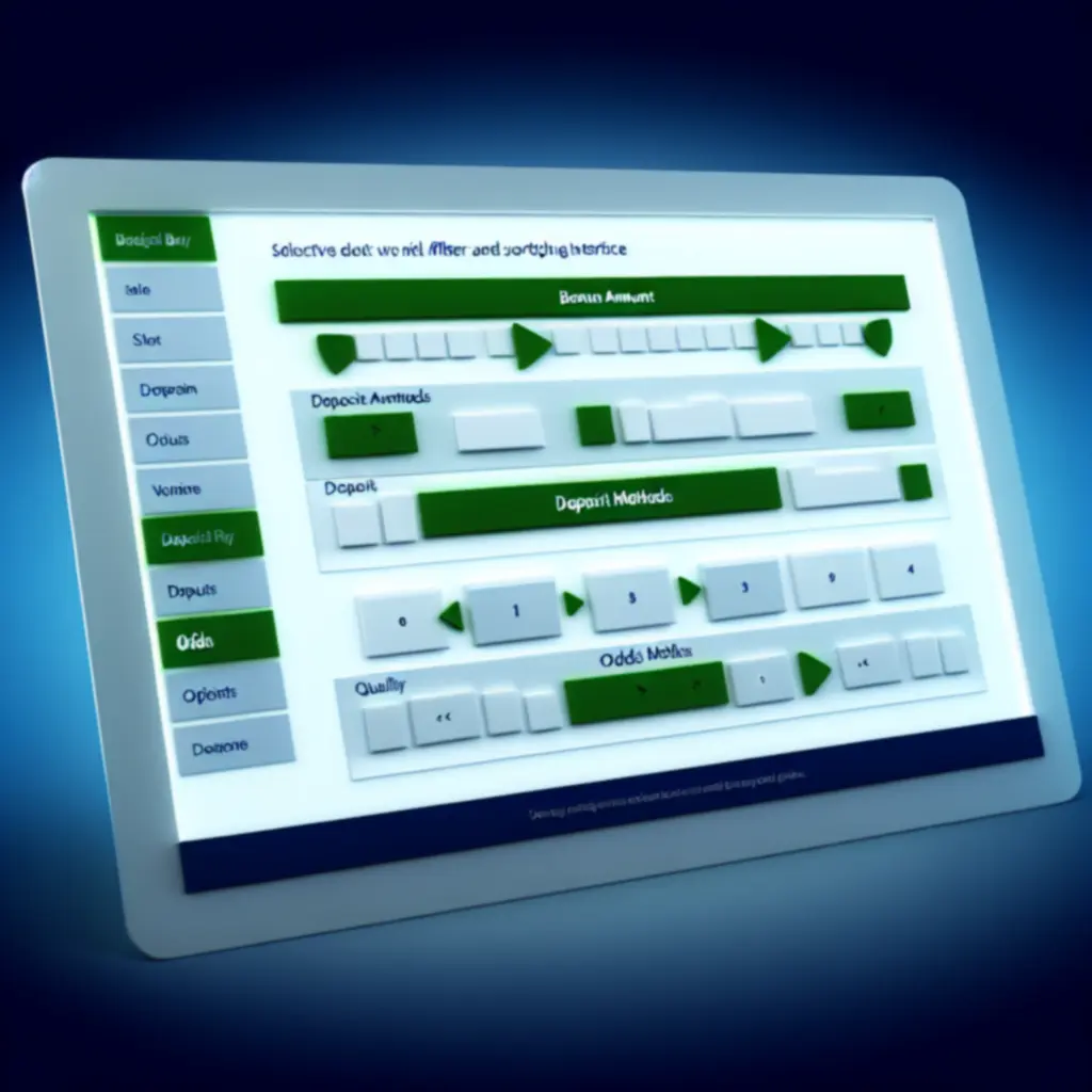 Interface de filtres d'offres de paris