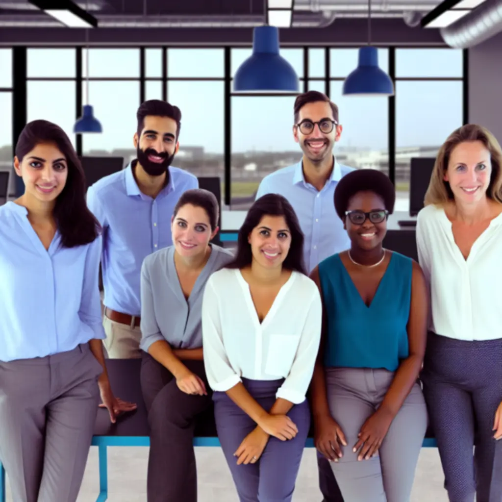 L'équipe Plateforme-loisirs réunie dans un espace de travail collaboratif